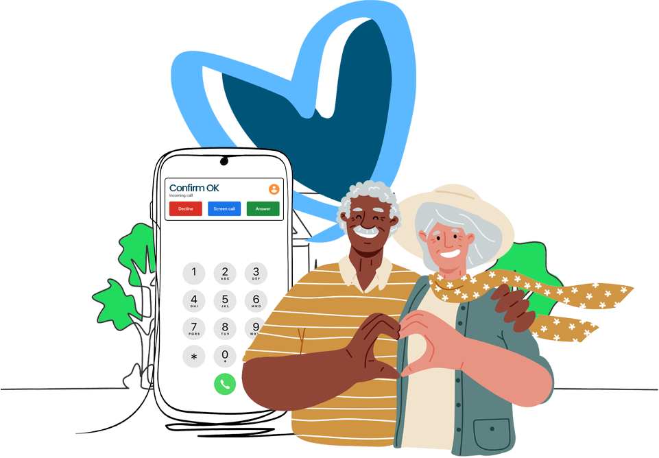 ConfirmOk daily check-in service illustration